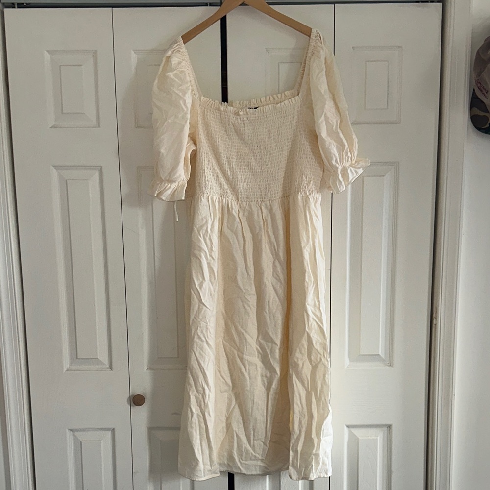 GAP Cream Long Sleeve Dress